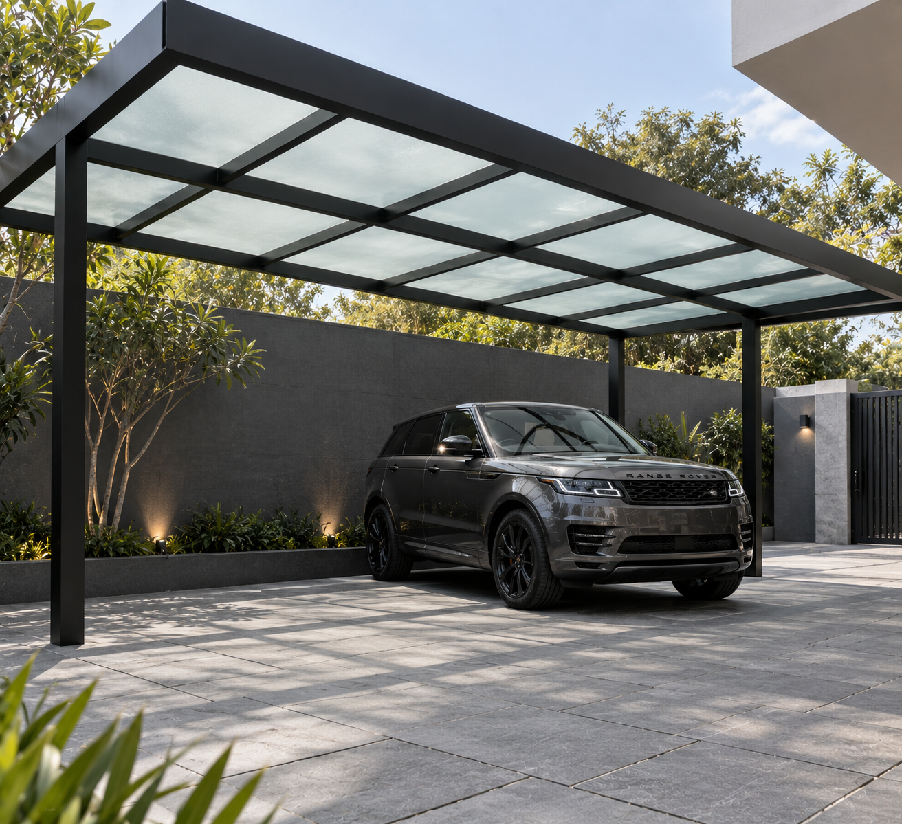 Warm evening home exterior