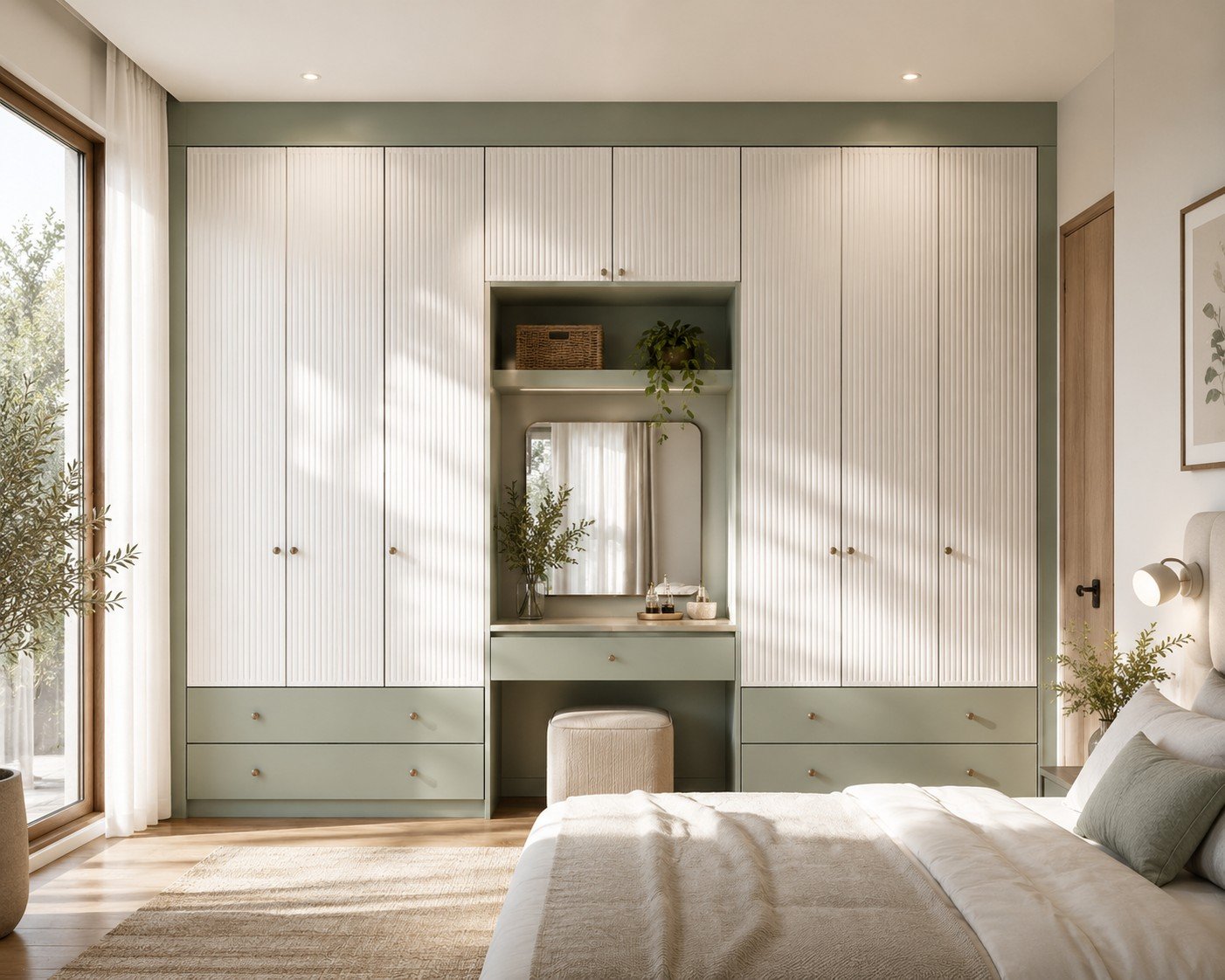 Stylish bedroom wardrobe